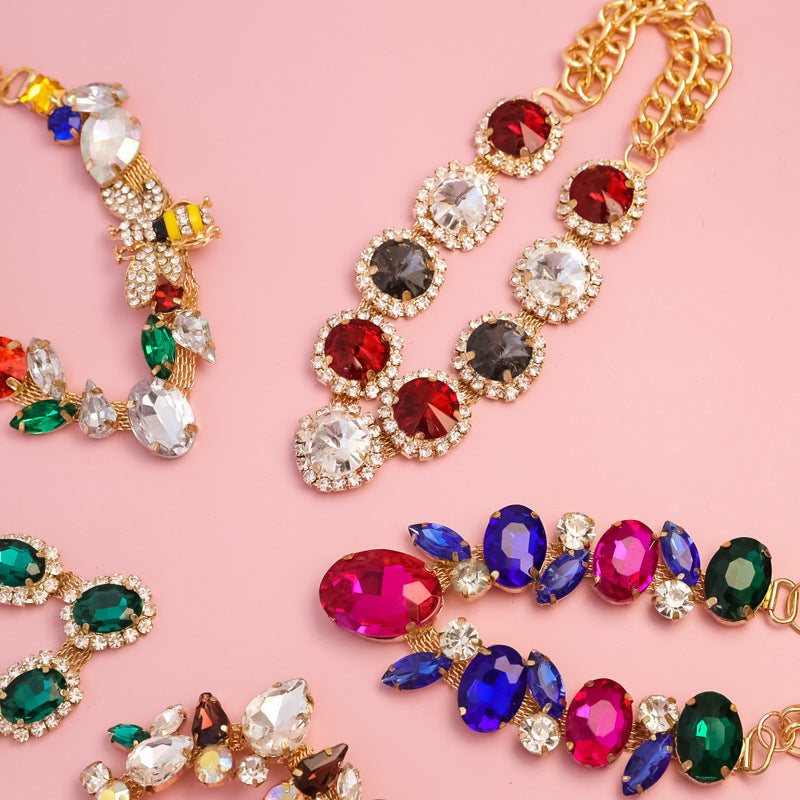 Dog Necklace Gem – Adjustable Gold Chain