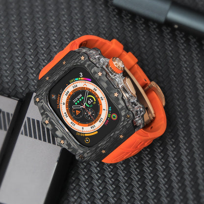 Carbon Fiber Case For Apple Watch Modification Ultra 49mm 45 44 Protective Case