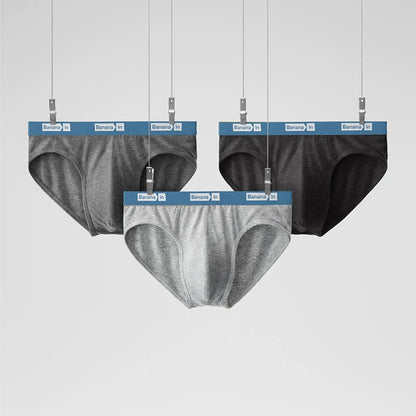 Banana Men’s Silver Briefs – Cotton Blend with Antibacterial Pouch Support