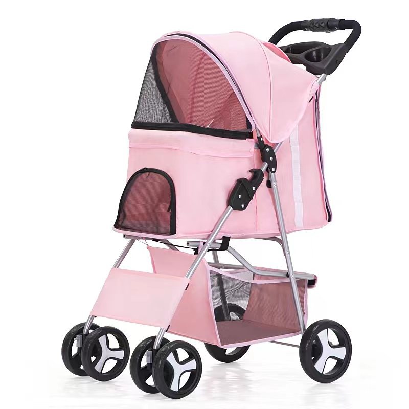 Luxury Foldable Pet Stroller – Breathable & Travel-Friendly
