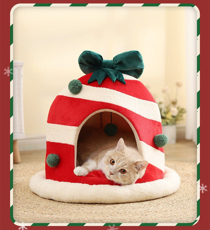 Christmas Candy Hut Pet Bed