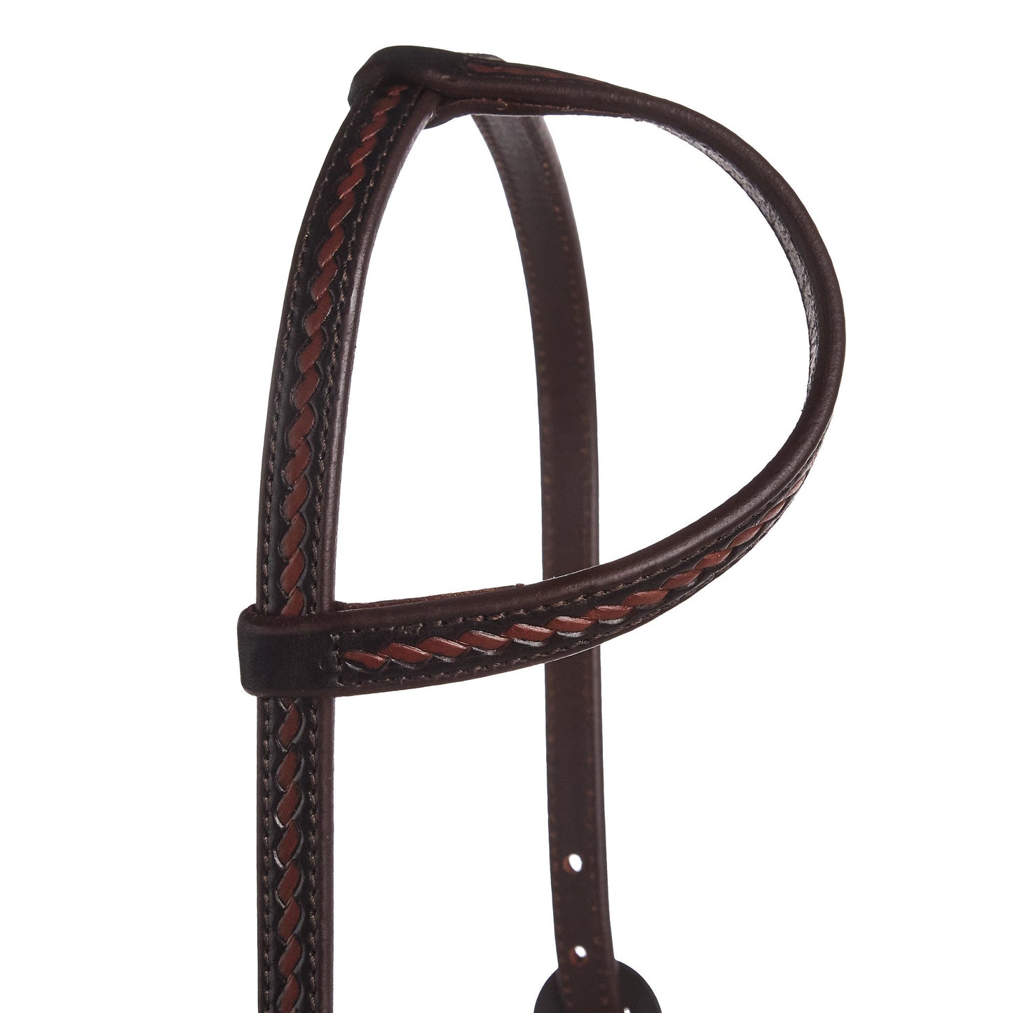 Heavy Oiled Rope Tooling Double Flower Buckle Single Ear Headstall