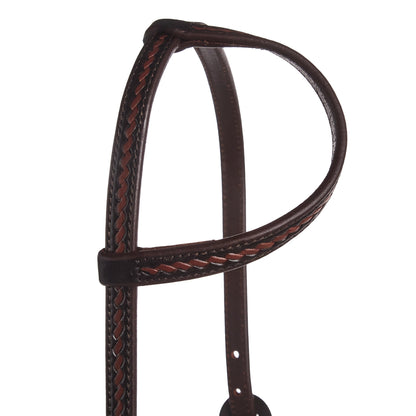 Heavy Oiled Rope Tooling Double Flower Buckle Single Ear Headstall