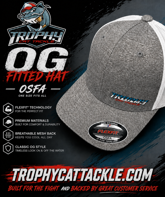 Trophy Cat Tackle OG Heather Grey FlexFit Trucker Hat
