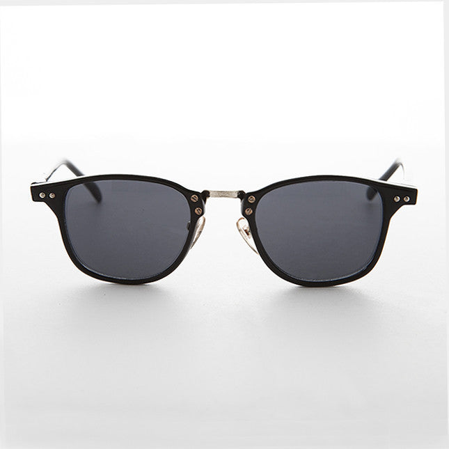Dapper Thin Horn Rim Black Indie Vintage Sunglass - Oliver 1