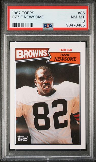 Graded 1987 Topps Ozzie Newsome #85 Football Card PSA 8 NM-MT