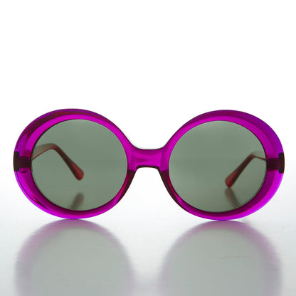 Oversized Round Mod Vintage Sunglass - Opal