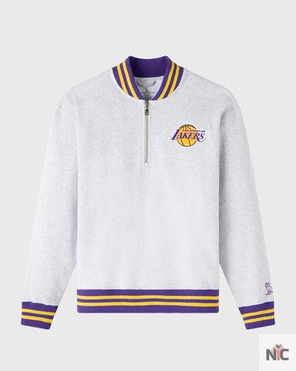 OVO X NBA Los Angeles Lakers Quarter-zip Mockneck Sweatshirt