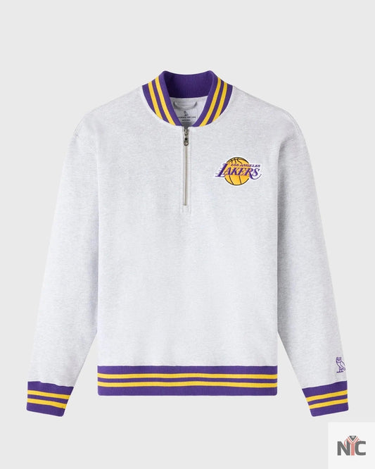 OVO X NBA Los Angeles Lakers Quarter-zip Mockneck Sweatshirt