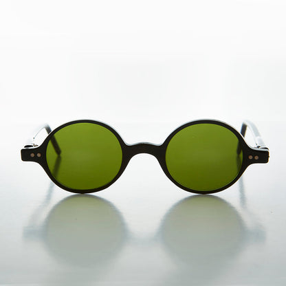 Small Round Spectacle Sunglass with Color Tinted Lens - Owen