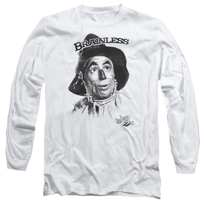 Wizard Of Oz Brainless Mens Long Sleeve Shirt White Officially Licensed