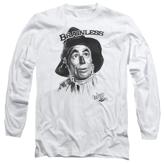 Wizard Of Oz Brainless Mens Long Sleeve Shirt White Officially Licensed
