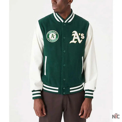 Oakland Athletics Green and White Varsity Jacket