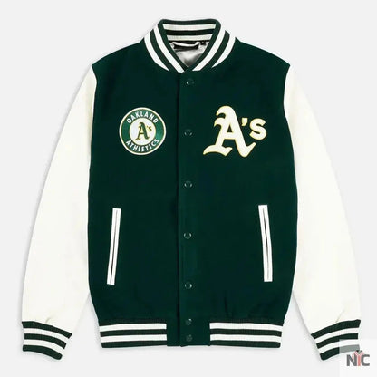 Oakland Athletics Green and White Varsity Jacket