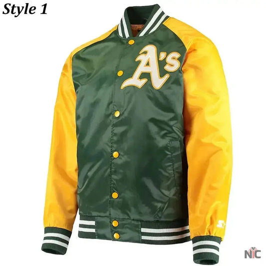 Oakland Athletics Lead Off Varsity Satin Jacket