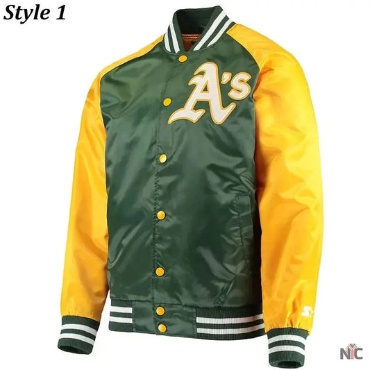 Oakland Athletics Lead Off Varsity Satin Jacket