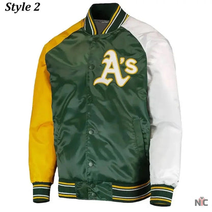 Oakland Athletics Lead Off Varsity Satin Jacket