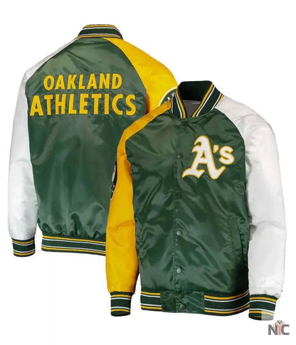 Oakland Athletics Reliever Satin Varsity Jacket