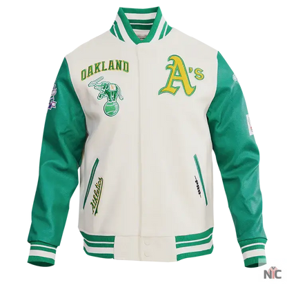 Oakland Athletics Retro Classic Rib Wool Varsity Jacket