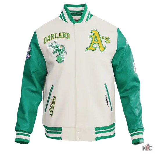 Oakland Athletics Retro Classic Rib Wool Varsity Jacket