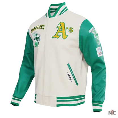 Oakland Athletics Retro Classic Rib Wool Varsity Jacket