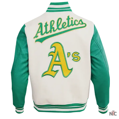 Oakland Athletics Retro Classic Rib Wool Varsity Jacket