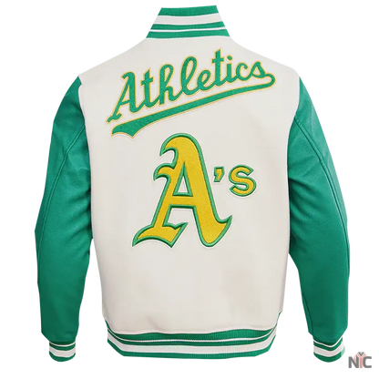 Oakland Athletics Retro Classic Rib Wool Varsity Jacket