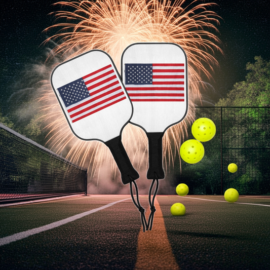 American Flag Pickleball paddle set