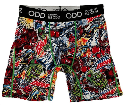 ODD Cherry Voltage Mountain Dew Code Red Spark Allover Print Boxers Briefs (Large)