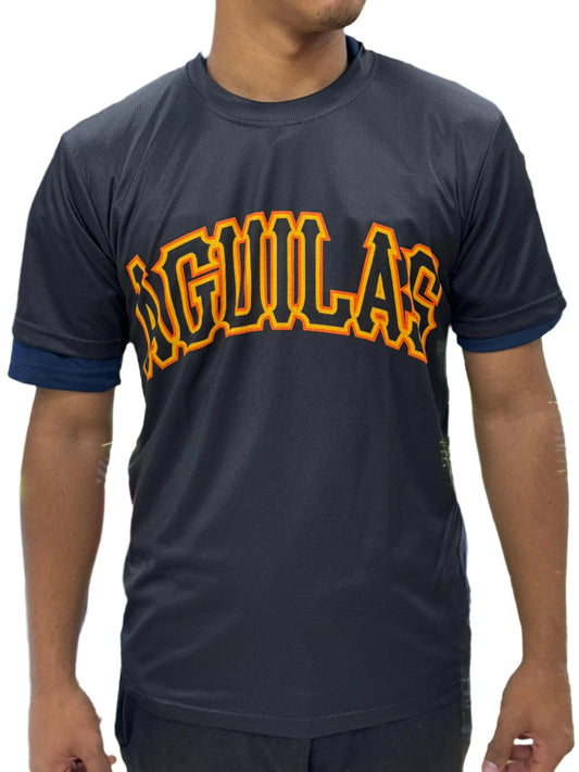Official - Aguilas Cibaeñas Black T-Shirt - Front Chest Logo