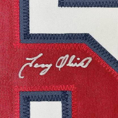 Framed Autographed/Signed Tony Oliva 35x39 Minnesota White Baseball Jersey Beckett BAS COA