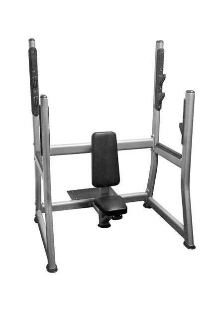 Olympic Military Bench - Muscle D Fitness - 11 Gauge Steel - Commercial Upholstery - Weight Storage Pegs