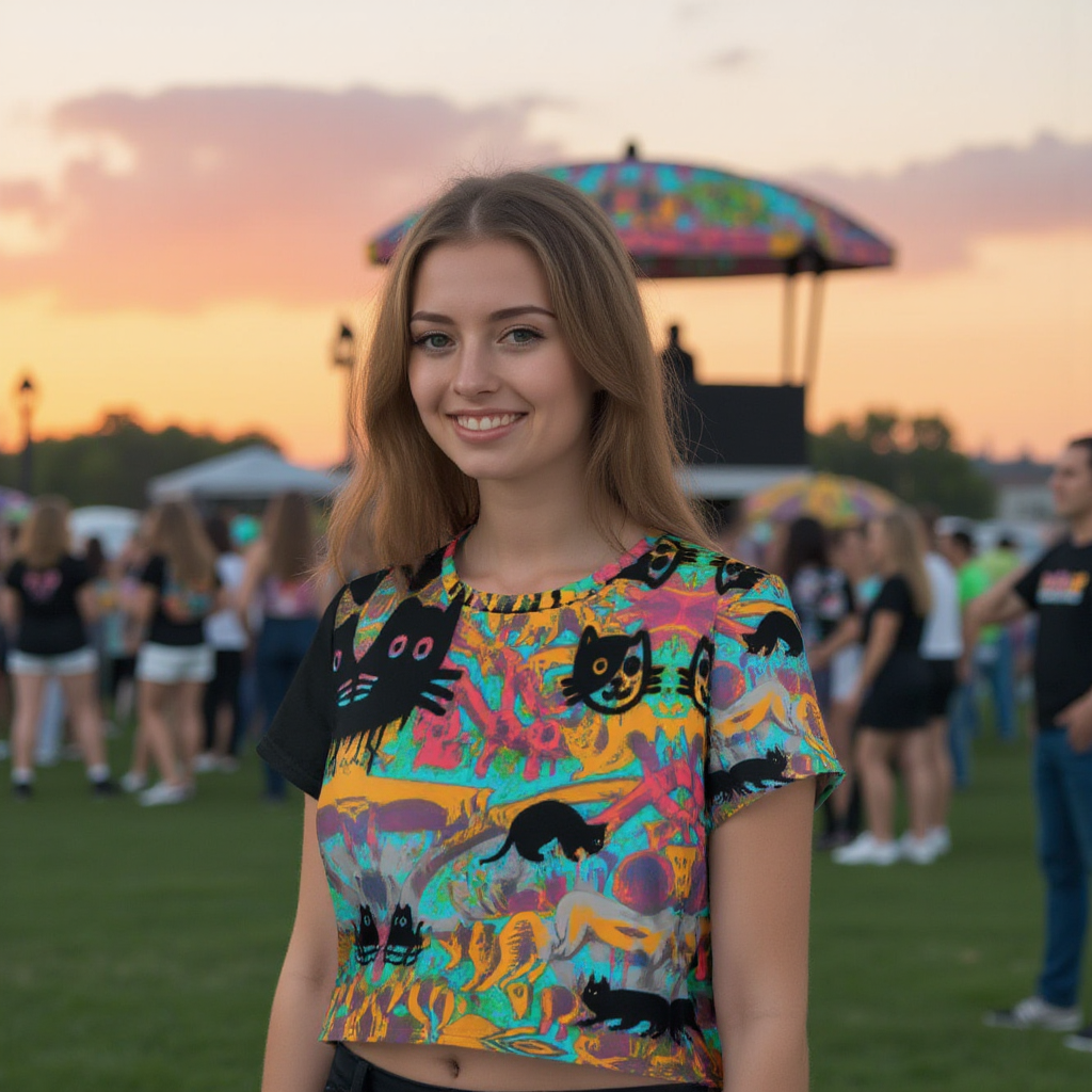 Only if you really LOVE CATS Crop Tee