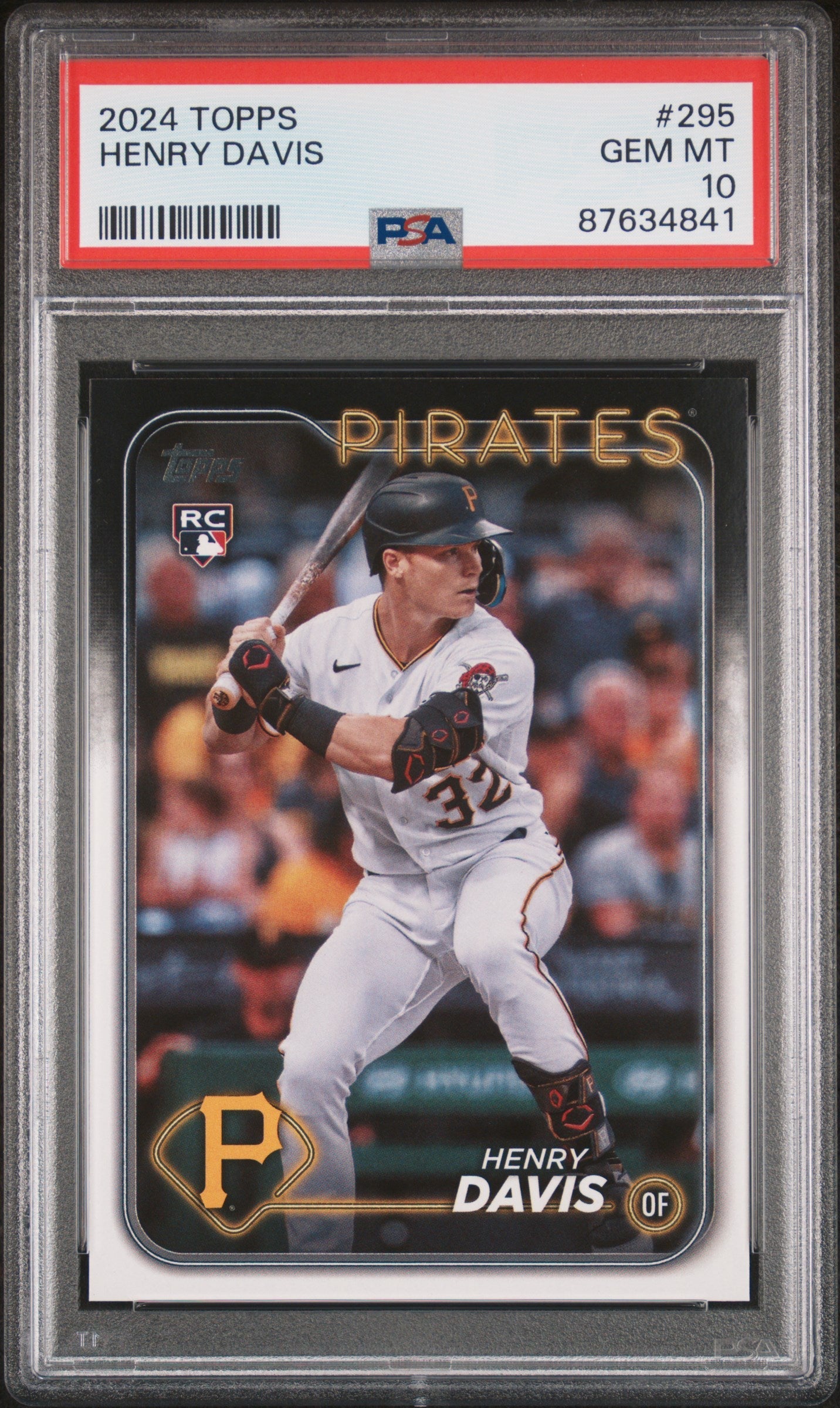 Graded 2024 Henry Davis #295 Rookie RC Baseball Card PSA 10 Gem Mint
