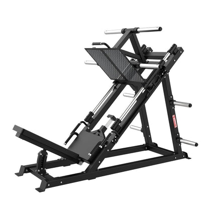 Excel Open Linear Bearing Leg Press - Muscle D Fitness - Plate Load Leg Machine - Weight Storage Pegs - Adjustable Seat