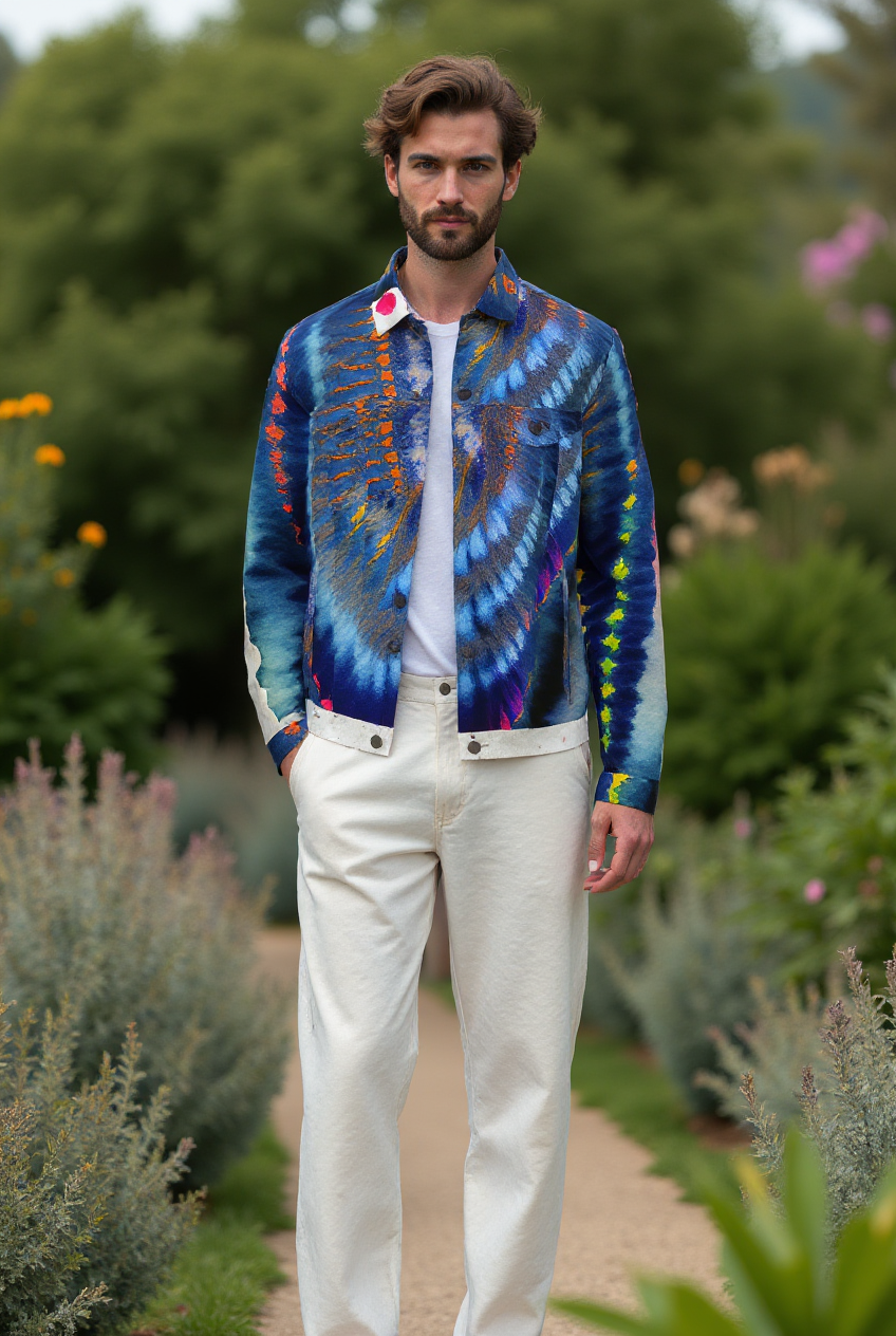 Oracle Rising Shibori Men's Jean Jacket