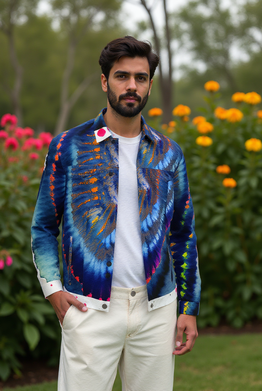 Oracle Rising Shibori Men's Jean Jacket