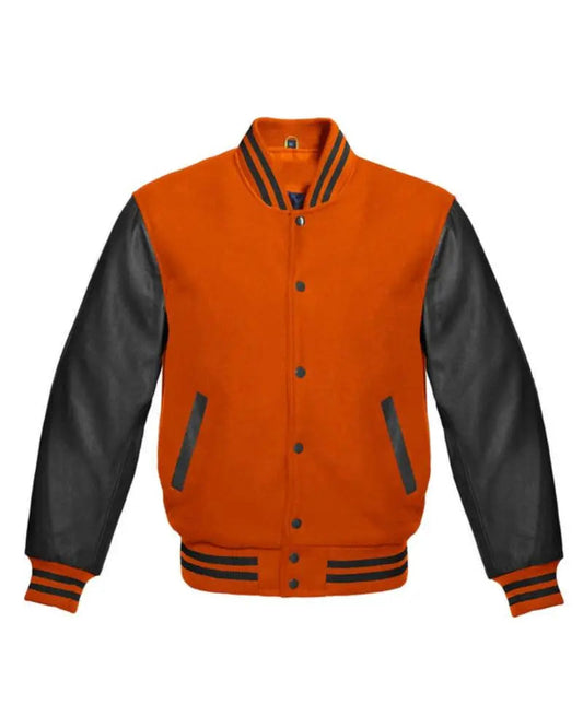 Orange And Black Varsity Jacket