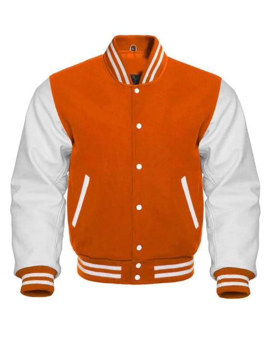 Orange And White Varsity Jacket