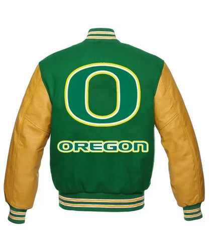 Oregon Ducks Green and Yellow Varsity Jacket