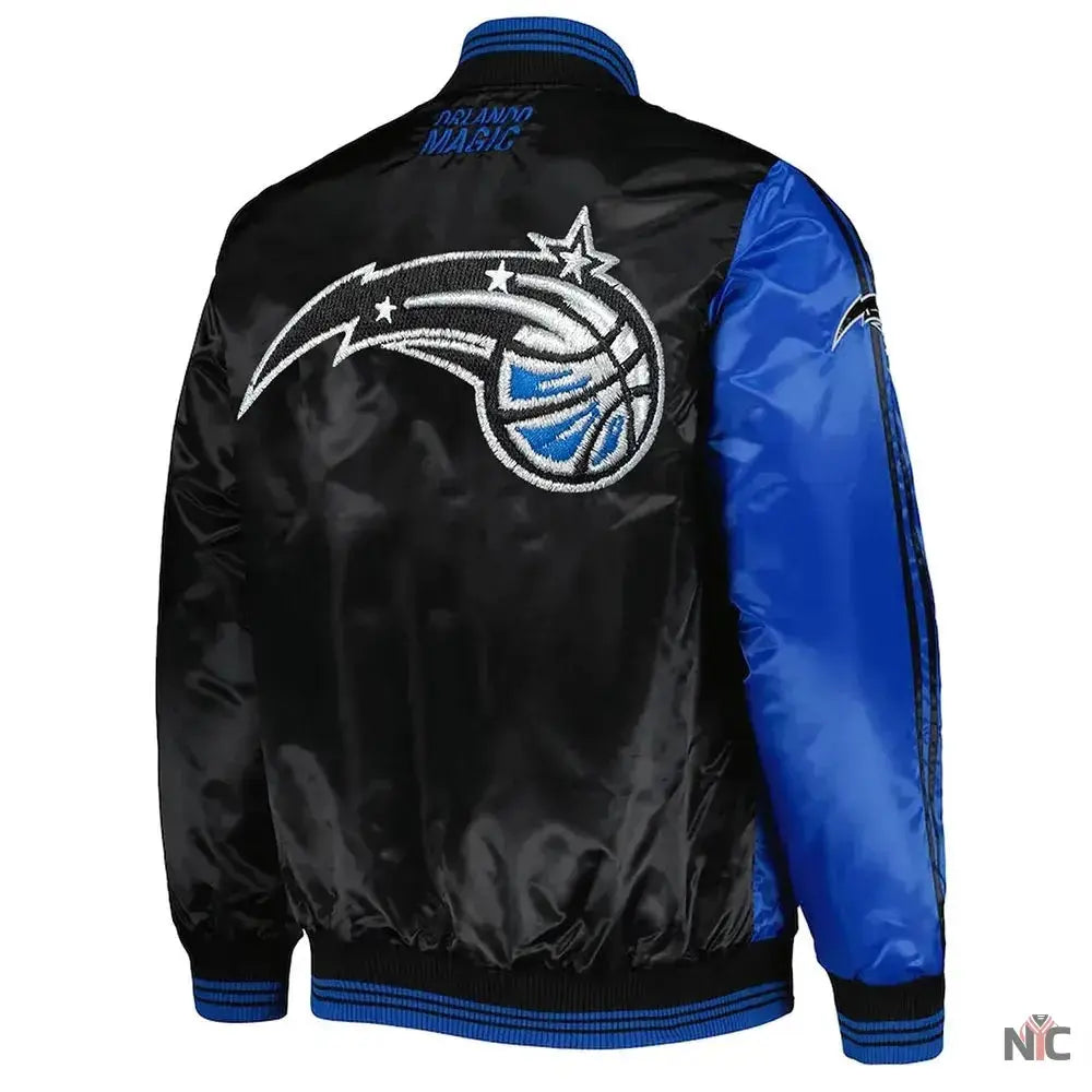 Orlando Magic Fast Break Blue and Black Satin Jacket