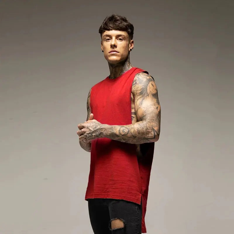 Oversize Cut Off Sleeveless Shirt