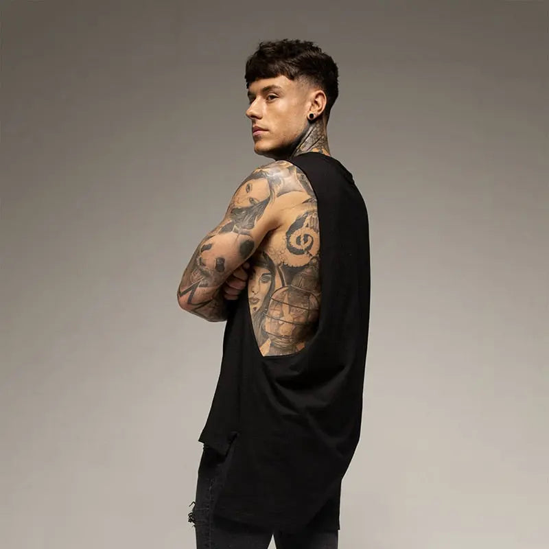 Oversize Cut Off Sleeveless Shirt
