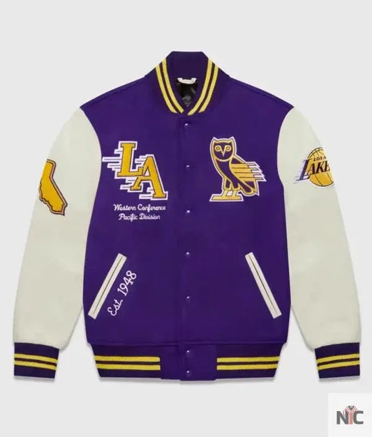 Ovo Los Angeles Lakers Varsity Bomber Jacket
