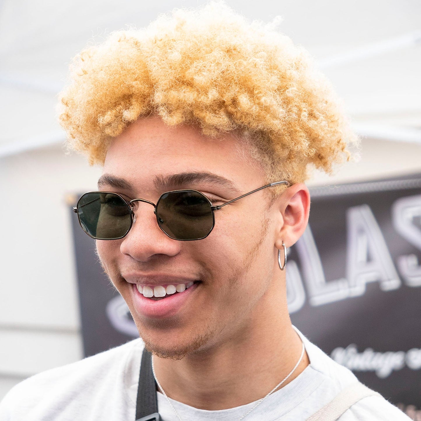 Octagonal Metal Frame Sunglass with Glass Lens - Vine