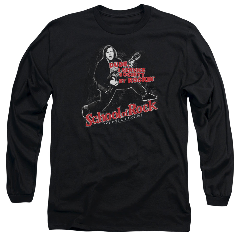 School Of Rock Rockin Mens Long Sleeve Shirt Black Officially Licensed Officially Licensed