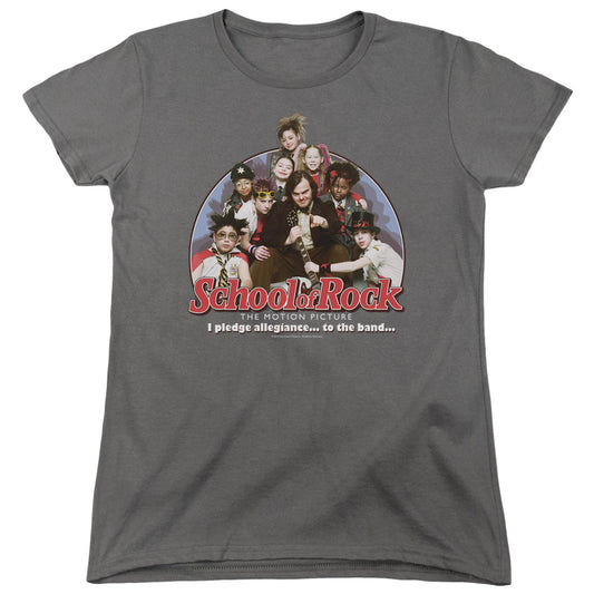 School Of Rock I Pledge Allegiance Womens T Shirt Charcoal Officially Licensed