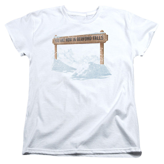Its A Wonderful Life Bedford Falls Womens T Shirt White Officially Licensed