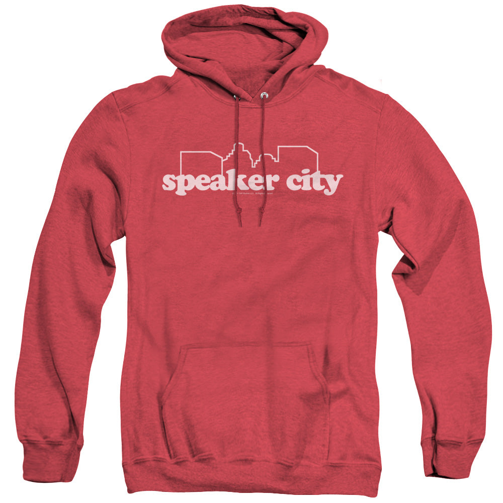 Old School Speaker City Logo Mens Heather Hoodie Red Officially Licensed