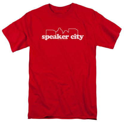 Old School Speaker City Logo Mens T Shirt Red Officially Licensed
